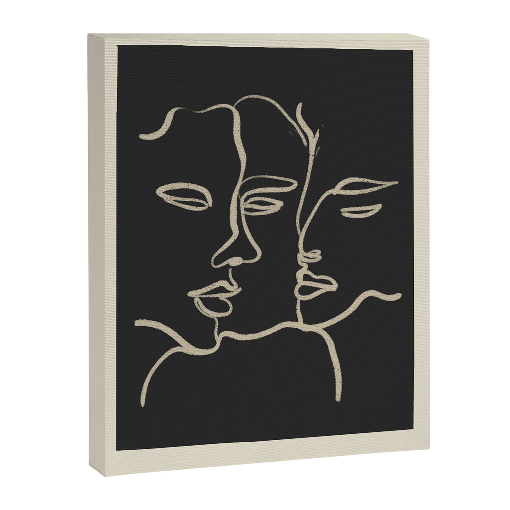 Minimal Abstract Art Three Faces Canvas Print Gallery Image 6