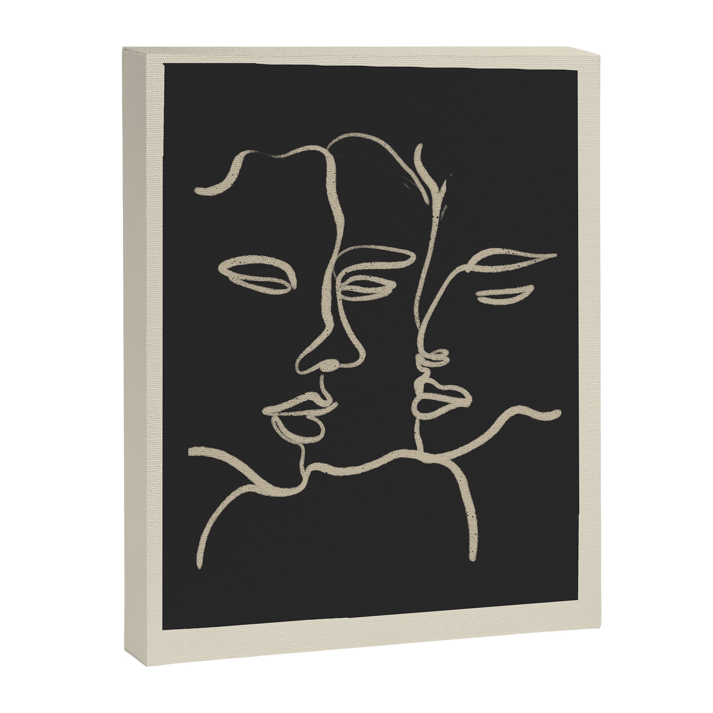 Minimal Abstract Art Three Faces Canvas Print Gallery Image 6
