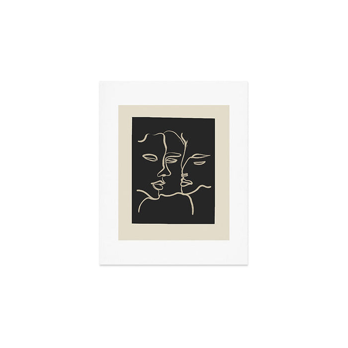 Minimal Abstract Art Three Faces Art Print Gallery Image 1