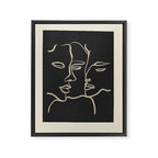 Minimal Abstract Art Three Faces Framed Canvas Print Gallery Image 6