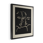 Minimal Abstract Art Three Faces Framed Canvas Print Gallery Image 2