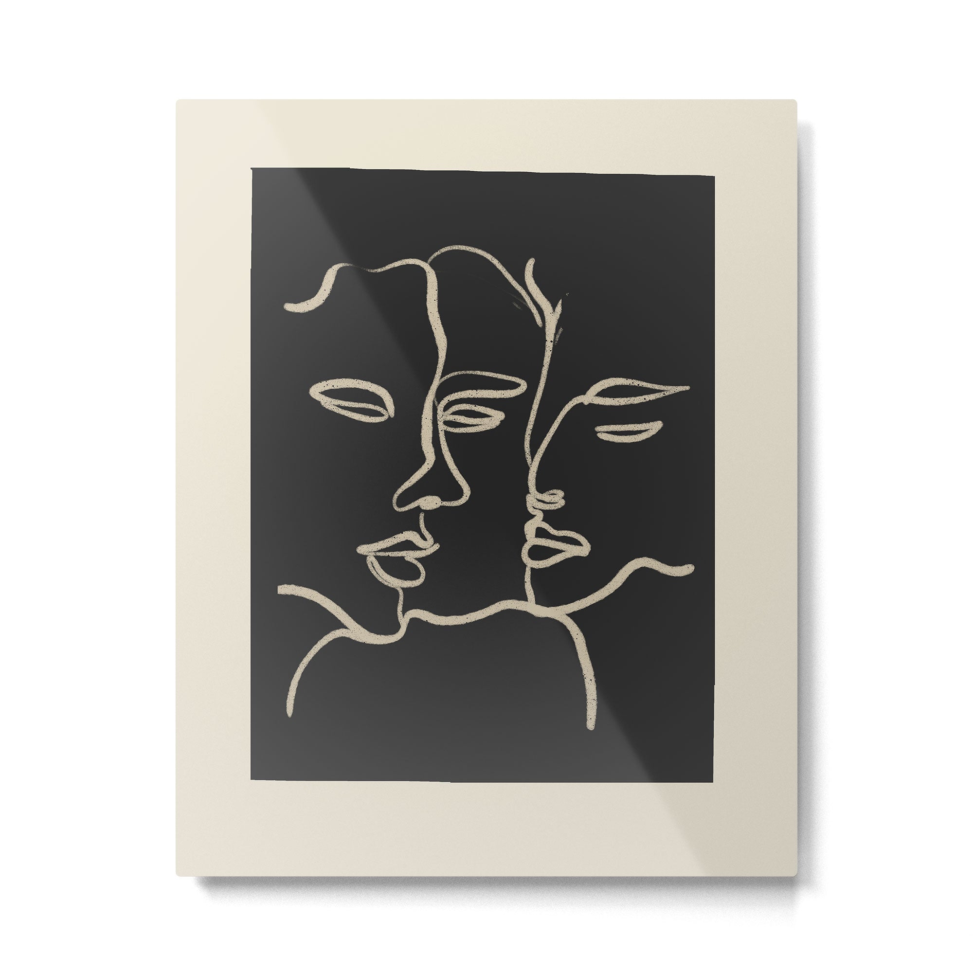 Minimal Abstract Art Three Faces Metal Print Gallery Image 4