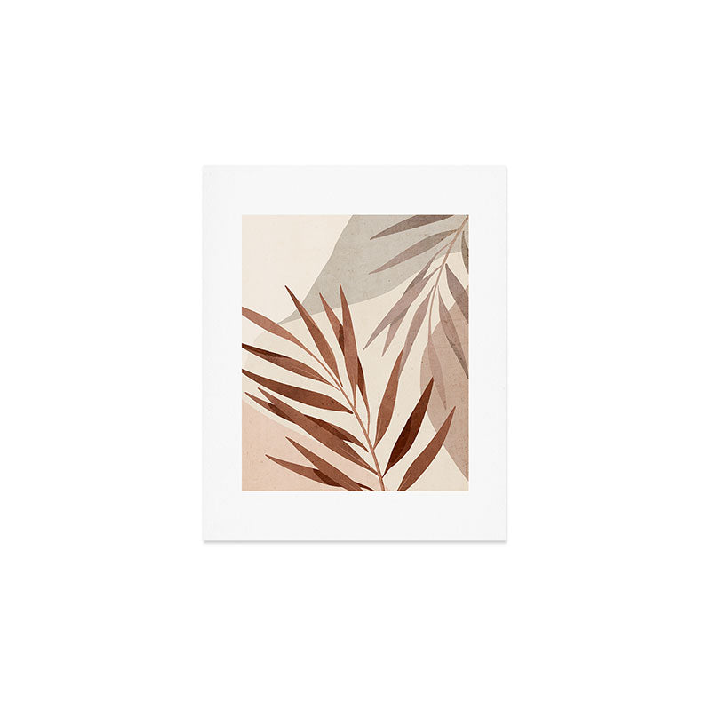 Minimal Abstract Art Tropical Leaf Art Print Gallery Image 1