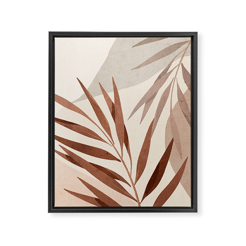 Minimal Abstract Art Tropical Leaf Framed Canvas Print Gallery Image 6