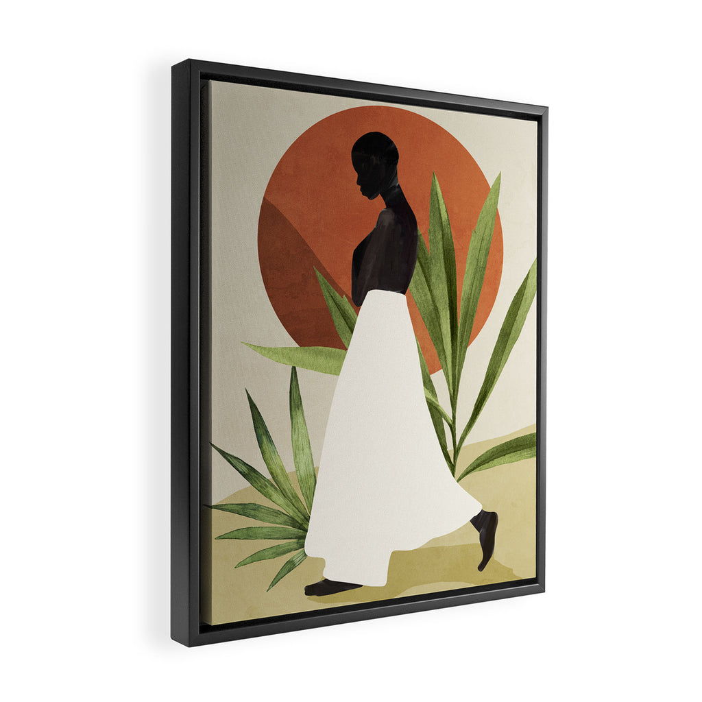 Minimal Abstract Art Tropical Girl 11 Framed Canvas Print Gallery Image 2