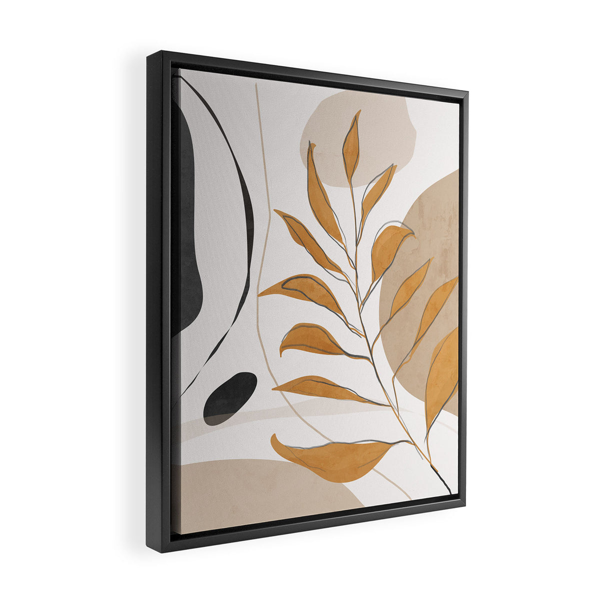 Minimal Abstract Art Tropical Leaf  Framed Canvas Print Gallery Image 2