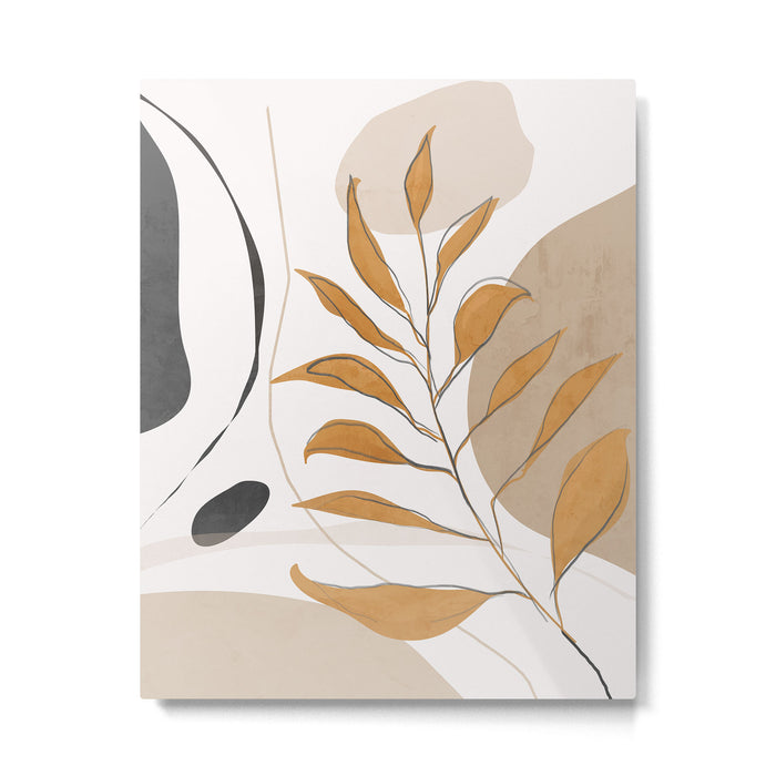 Minimal Abstract Art Tropical Leaf  Metal Print Gallery Image 1