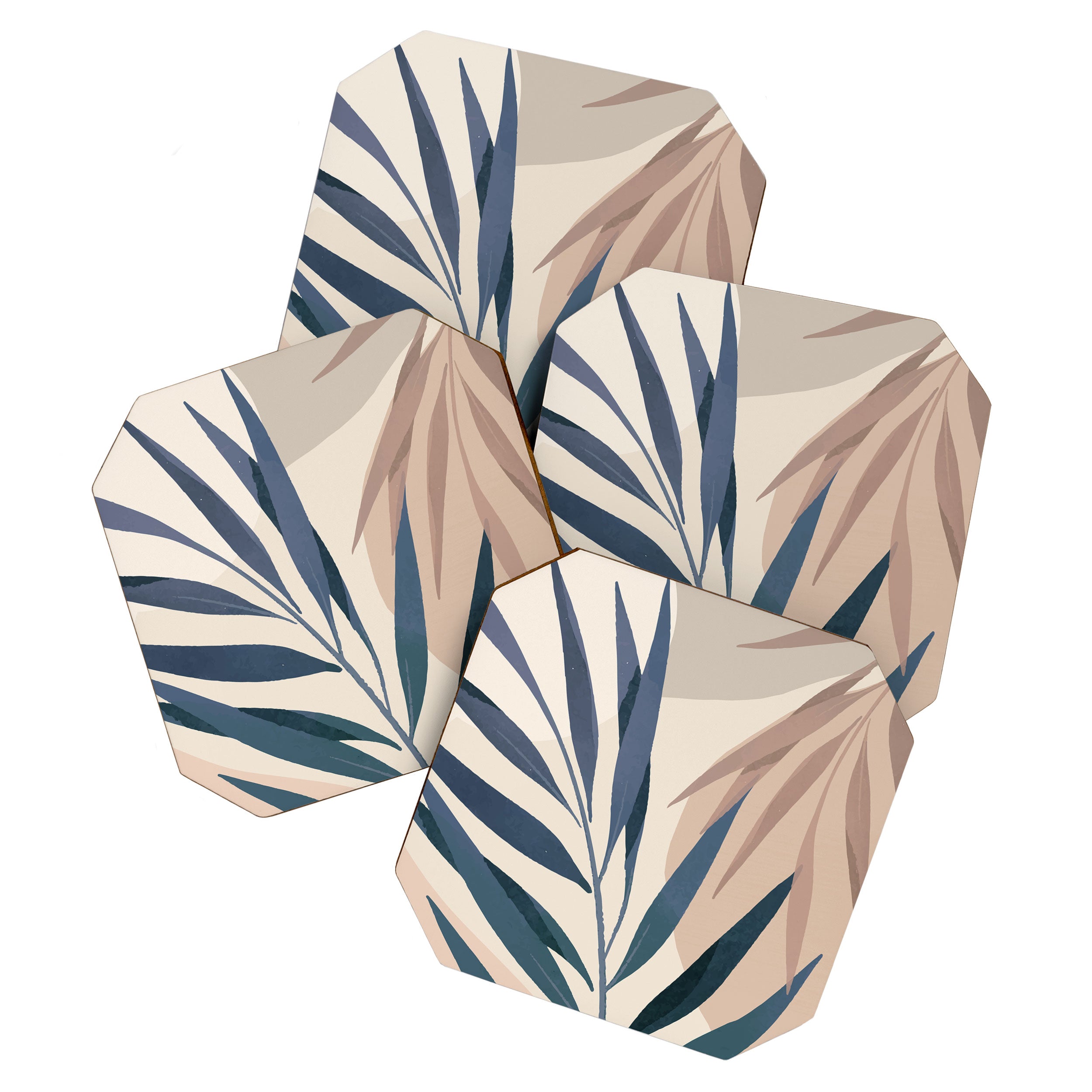 Minimal Abstract Art Tropical Leaves 15 Coaster Gallery Image 1