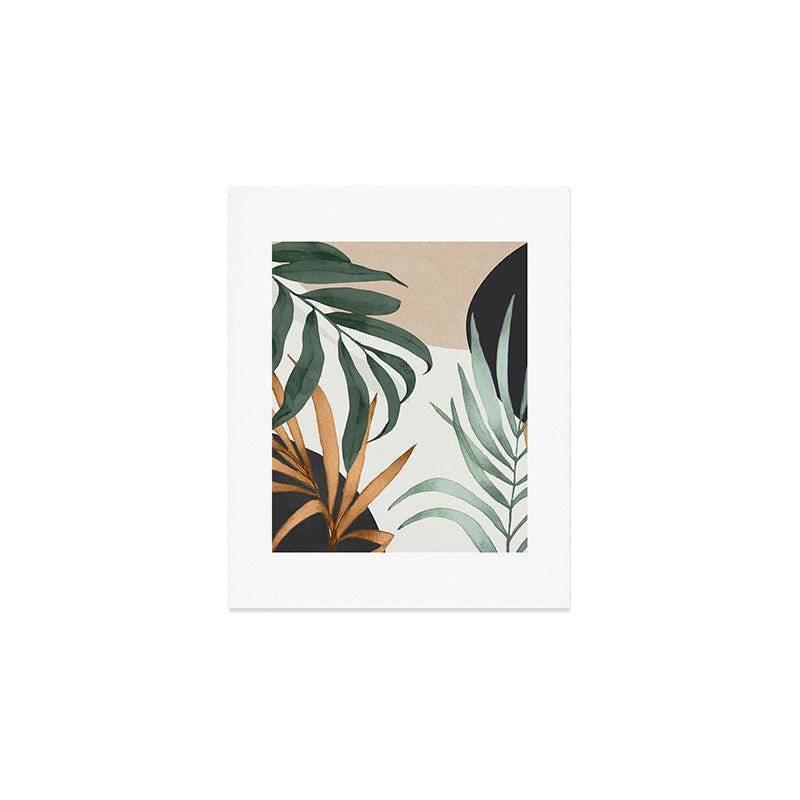 Minimal Abstract Art Tropical Leaves 16 Art Print Gallery Image 1