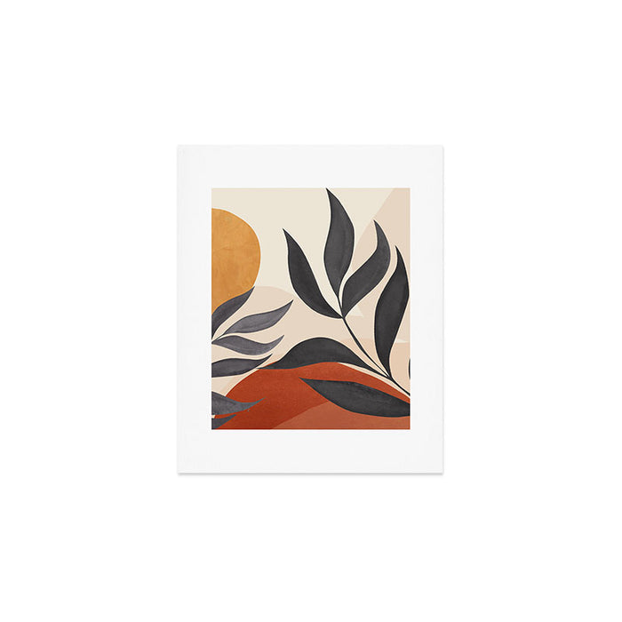 Minimal Abstract Art Tropical Leaves 5 Art Print Gallery Image 1