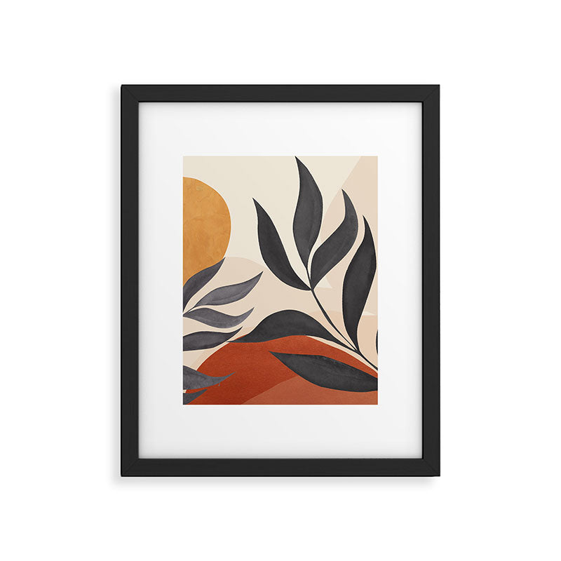 Minimal Abstract Art Tropical Leaves 5 Framed Art Print Gallery Image 5