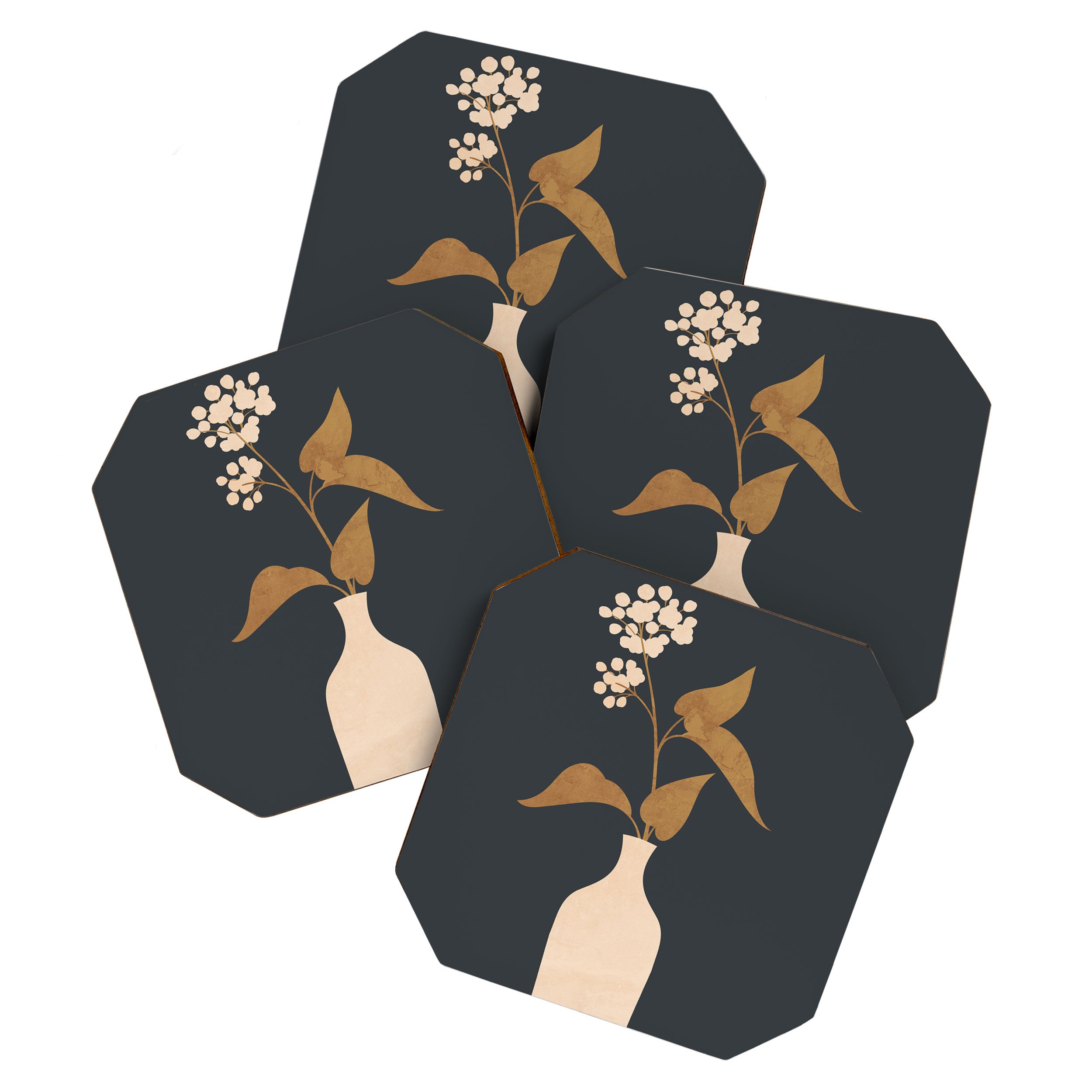 Minimal Abstract Art Vase Flower 4 Coaster Gallery Image 1