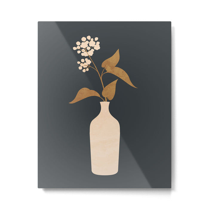 Minimal Abstract Art Vase Flower 4 Metal Print Gallery Image 1