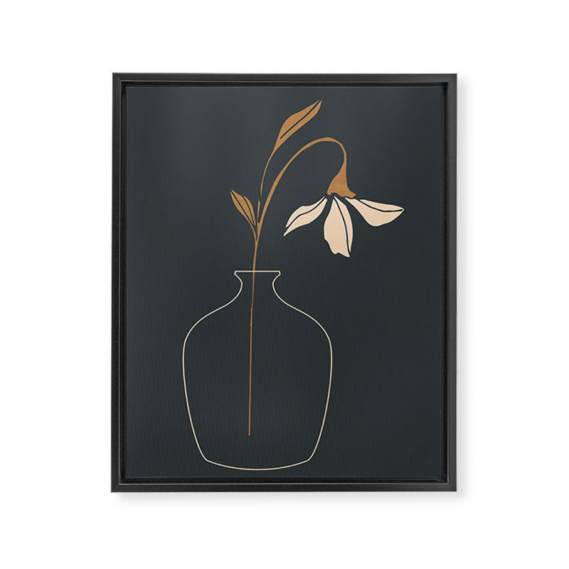 Minimal Abstract Art Vase Flower 6 Framed Canvas Print Gallery Image 6
