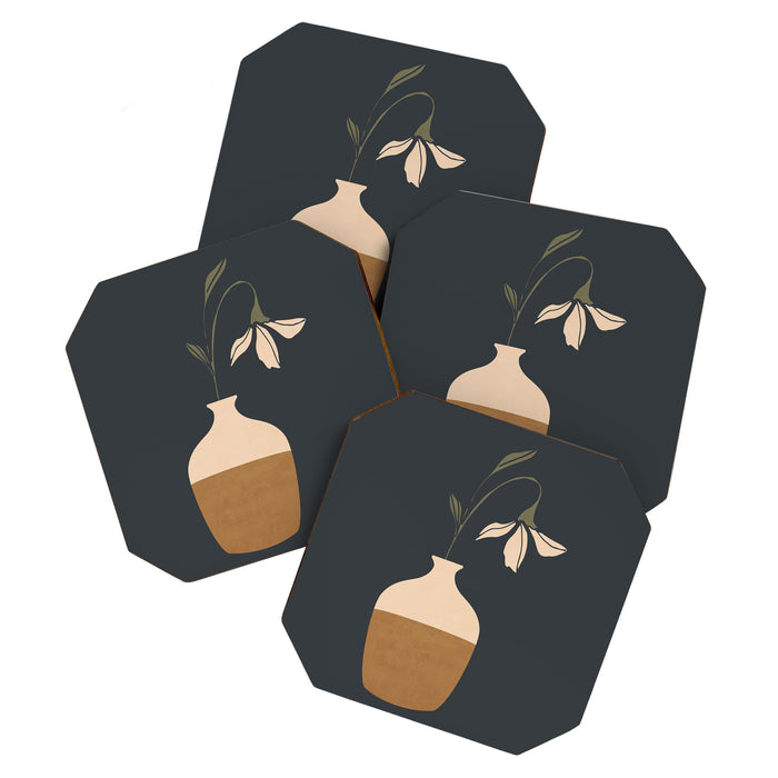Minimal Abstract Art Vase Flower 9 Coaster Gallery Image 1
