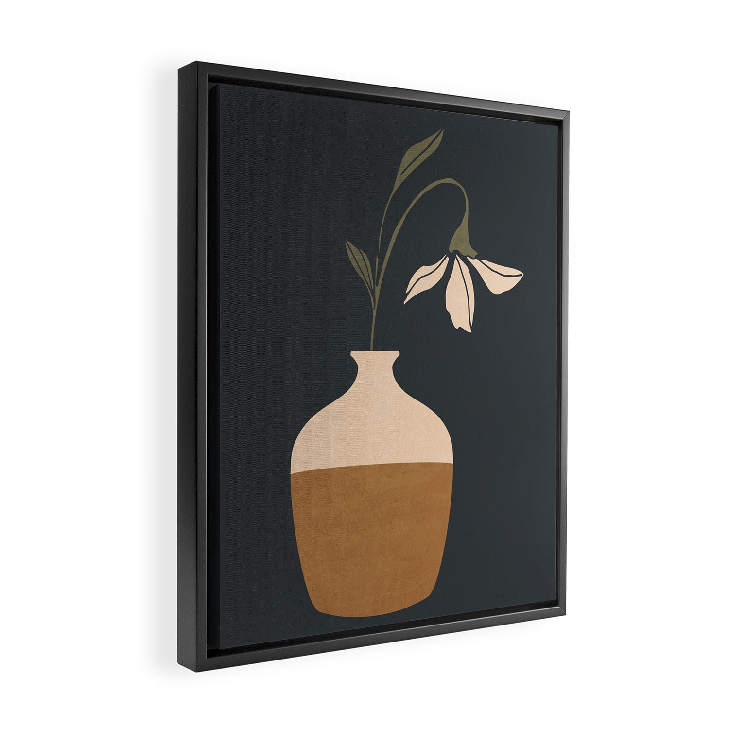 Minimal Abstract Art Vase Flower 9 Framed Canvas Print Gallery Image 2