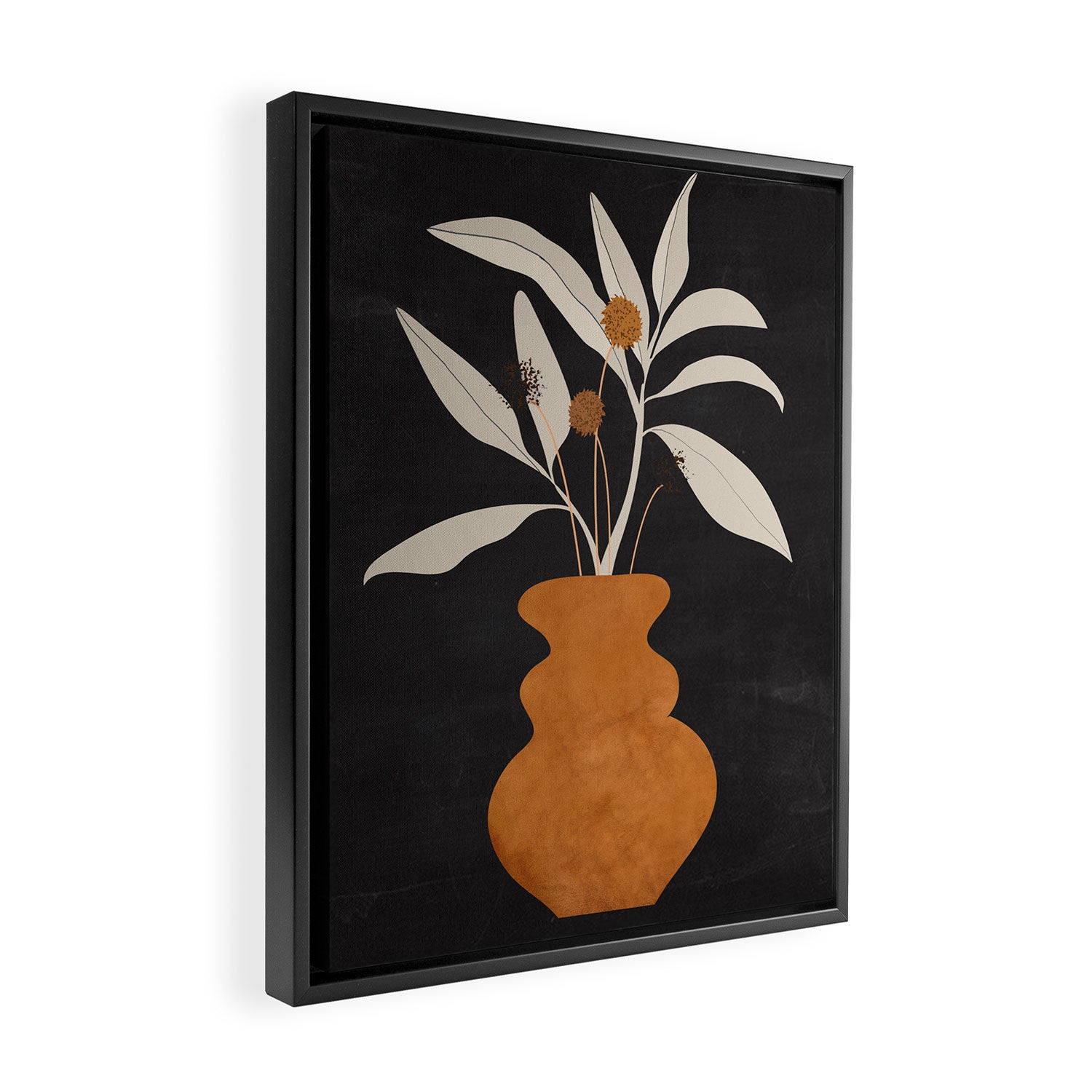 Minimal Abstract Art Vase Plant 11 Framed Canvas Print Gallery Image 2