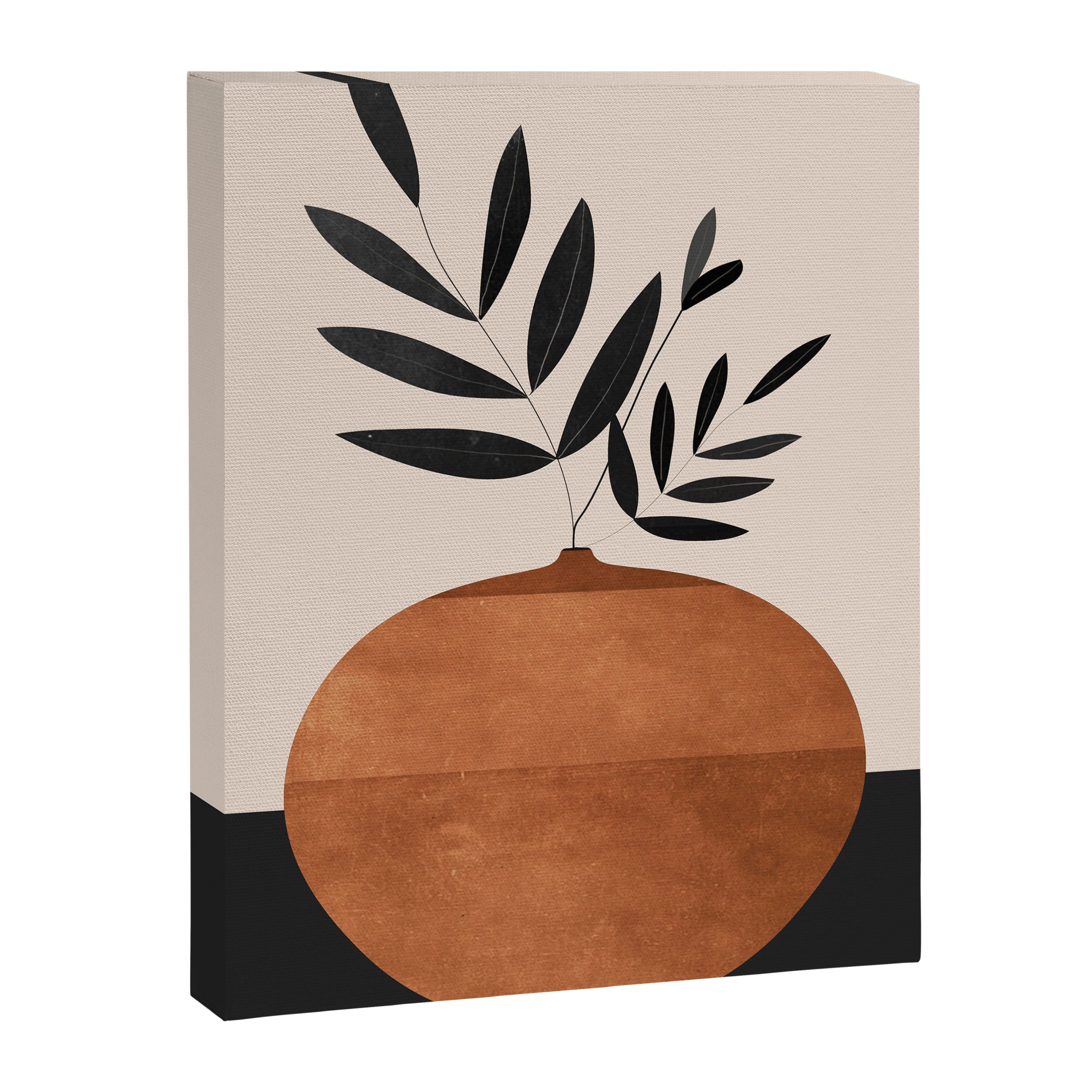 Minimal Abstract Art Vase Plant 6 Canvas Print Gallery Image 3