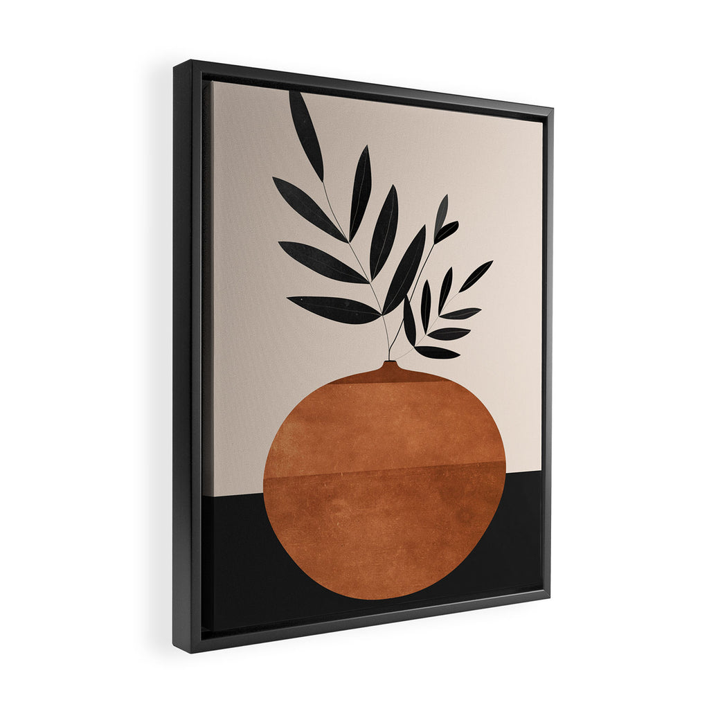 Minimal Abstract Art Vase Plant 6 Framed Canvas Print Gallery Image 2