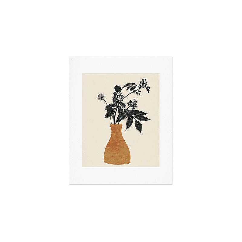 Minimal Abstract Art Vase Plant Art Print Gallery Image 1