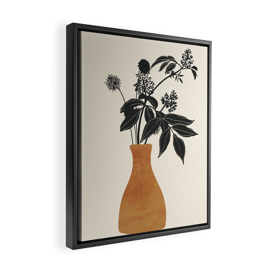 Minimal Abstract Art Vase Plant Framed Canvas Print Gallery Image 2