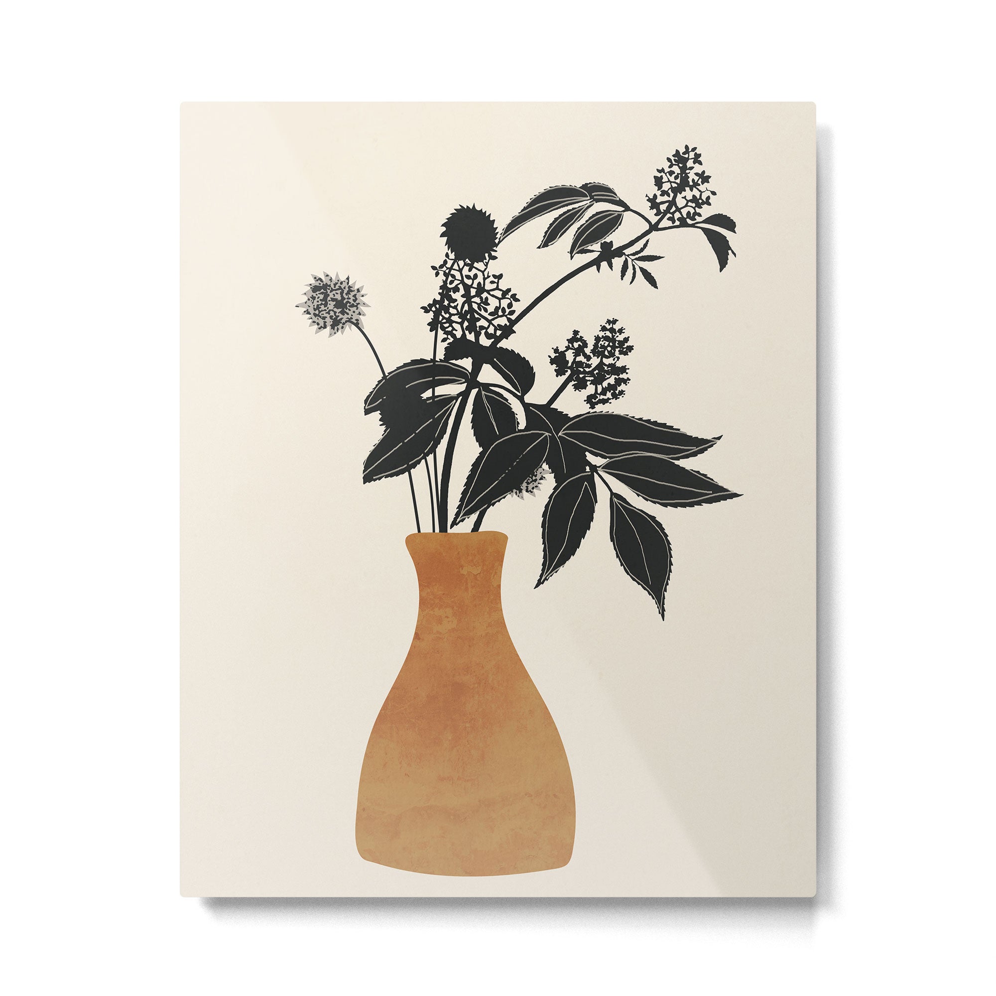 Minimal Abstract Art Vase Plant Metal Print Gallery Image 4