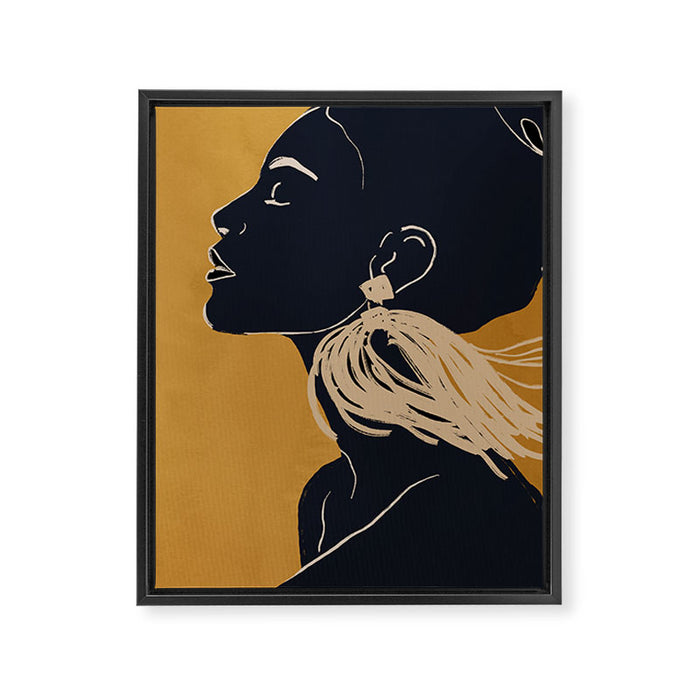 Minimal Abstract Art Woman Portrait 3 Framed Canvas Print Gallery Image 1