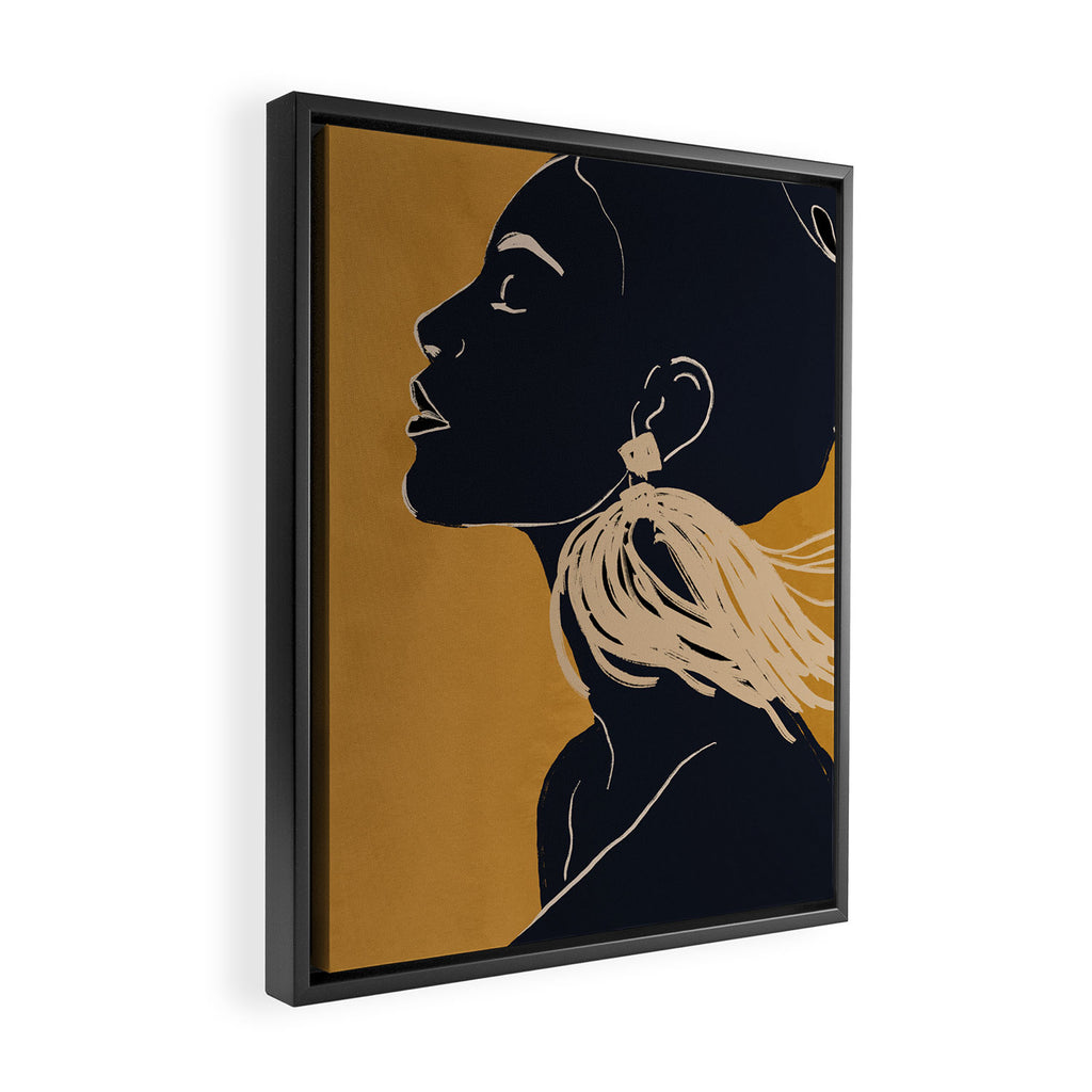 Minimal Abstract Art Woman Portrait 3 Framed Canvas Print Gallery Image 2