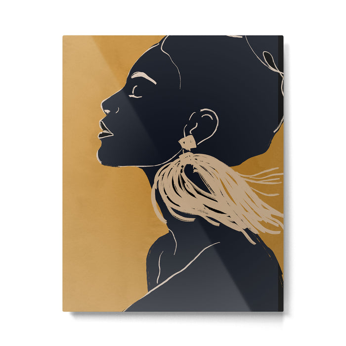 Minimal Abstract Art Woman Portrait 3 Metal Print Gallery Image 1
