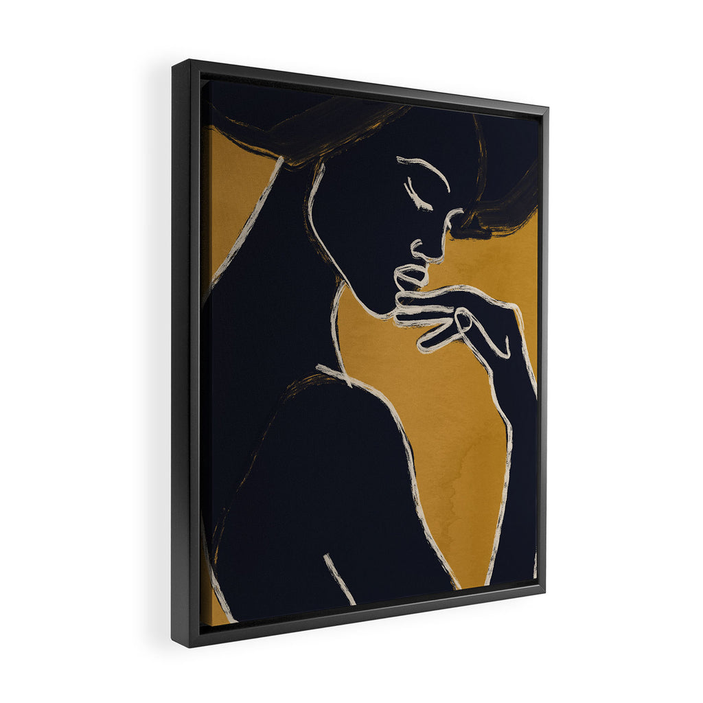 Minimal Abstract Art Woman Portrait 2 Framed Canvas Print Gallery Image 2