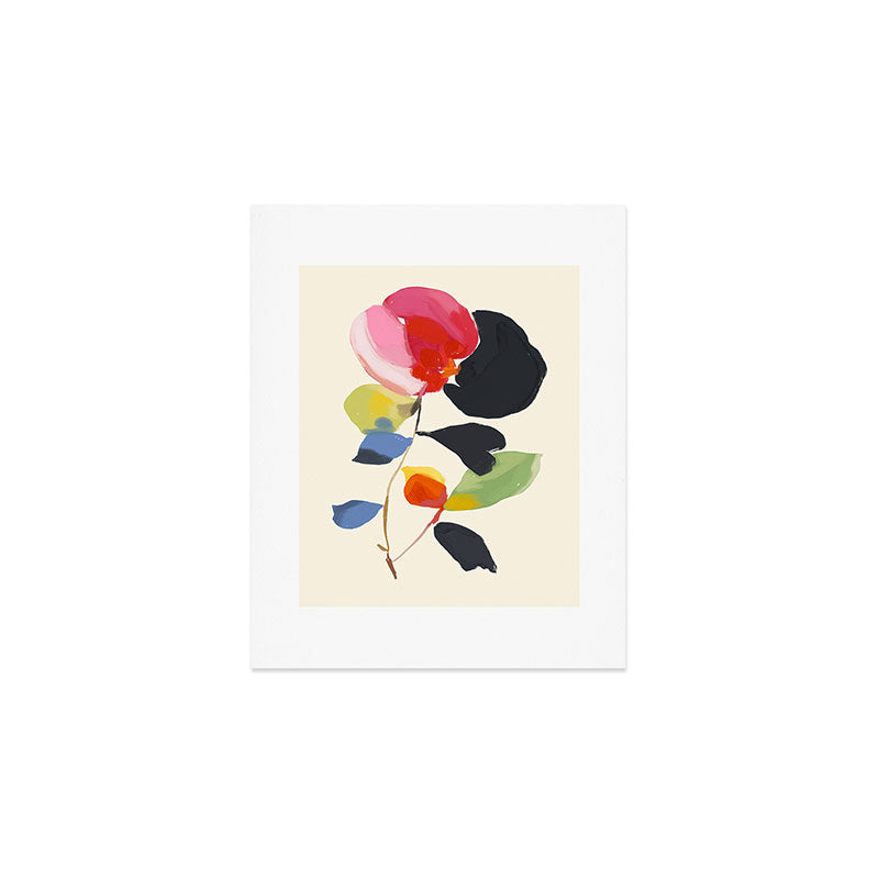 Minimal Abstract Colorful Flower Art Print Gallery Image 1