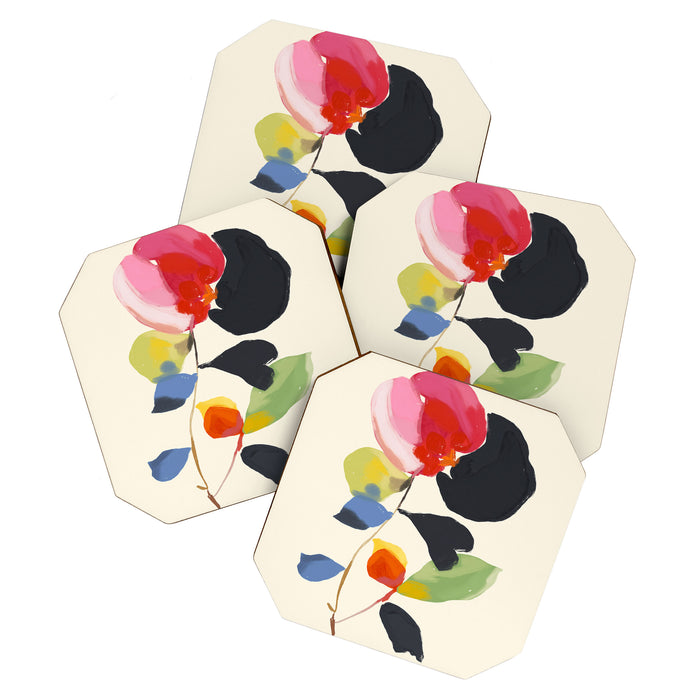 Minimal Abstract Colorful Flower Coaster Gallery Image 1