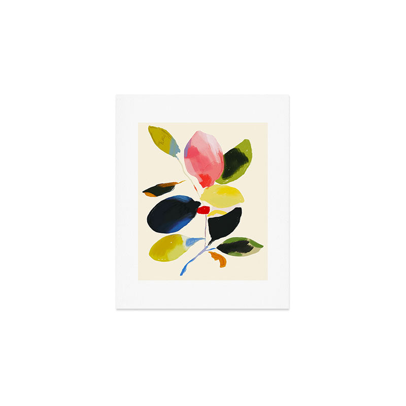 Minimal Abstract Colorful Plant Art Print Gallery Image 1