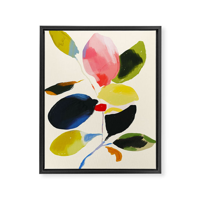 Minimal Abstract Colorful Plant Framed Canvas Print Gallery Image 1