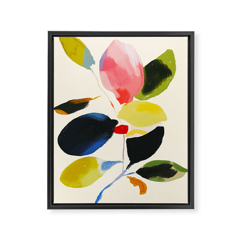 Minimal Abstract Colorful Plant Framed Canvas Print Gallery Image 6