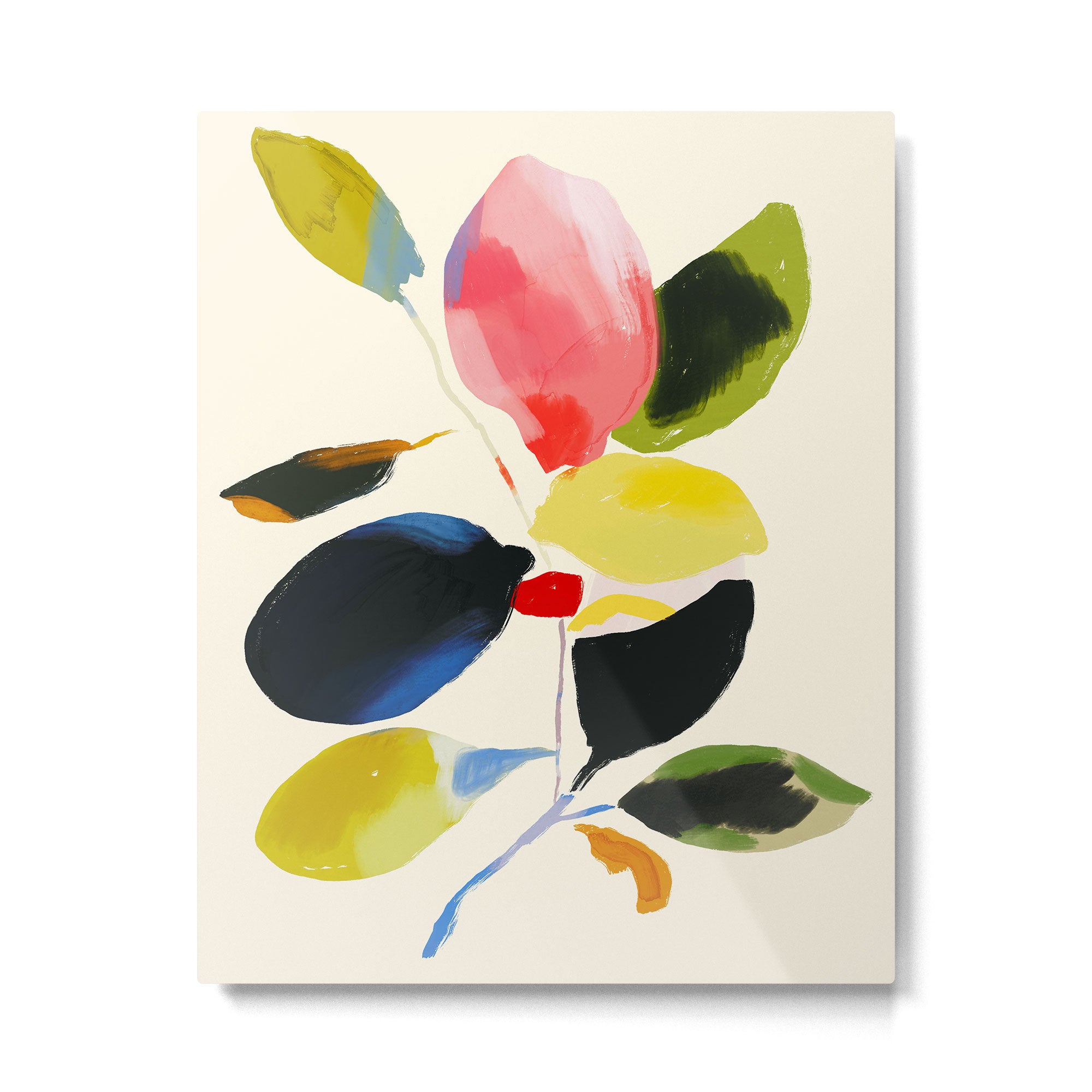 Minimal Abstract Colorful Plant Metal Print Gallery Image 4