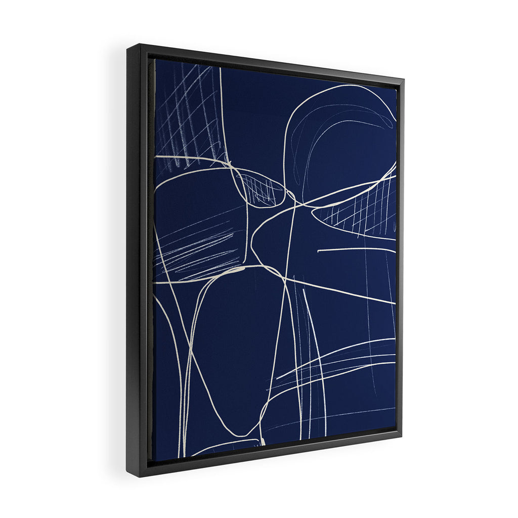 Minimal Abstract Line Art 14 Framed Canvas Print Gallery Image 2