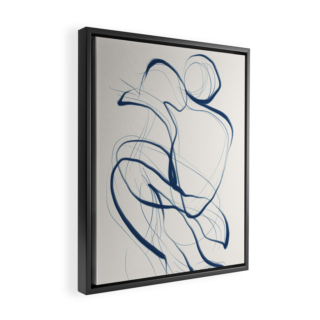 Minimal Abstract Line Art 16 Framed Canvas Print Gallery Image 2