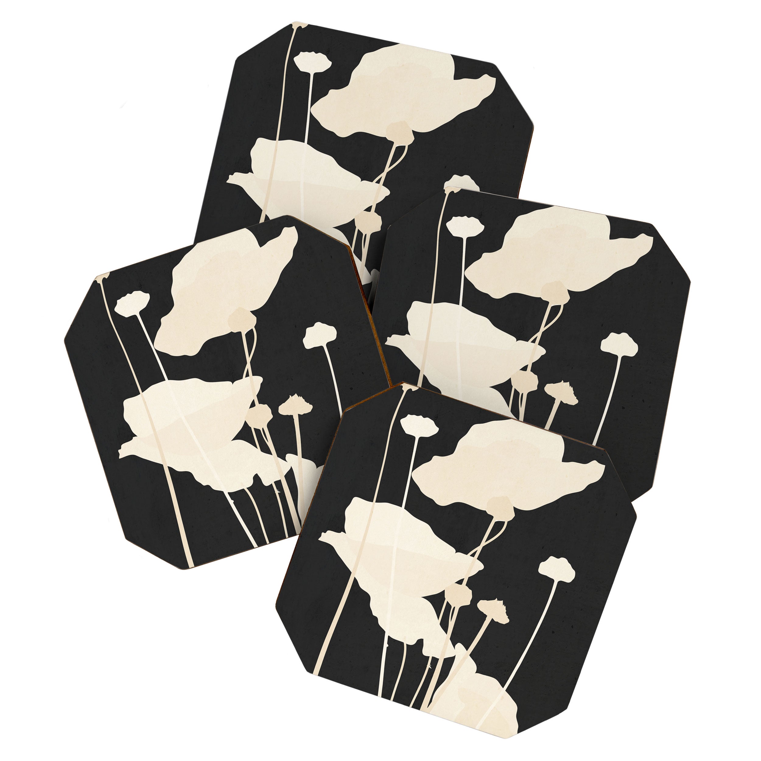 Minimal Abstract Poppy Flower 5 Coaster Gallery Image 1