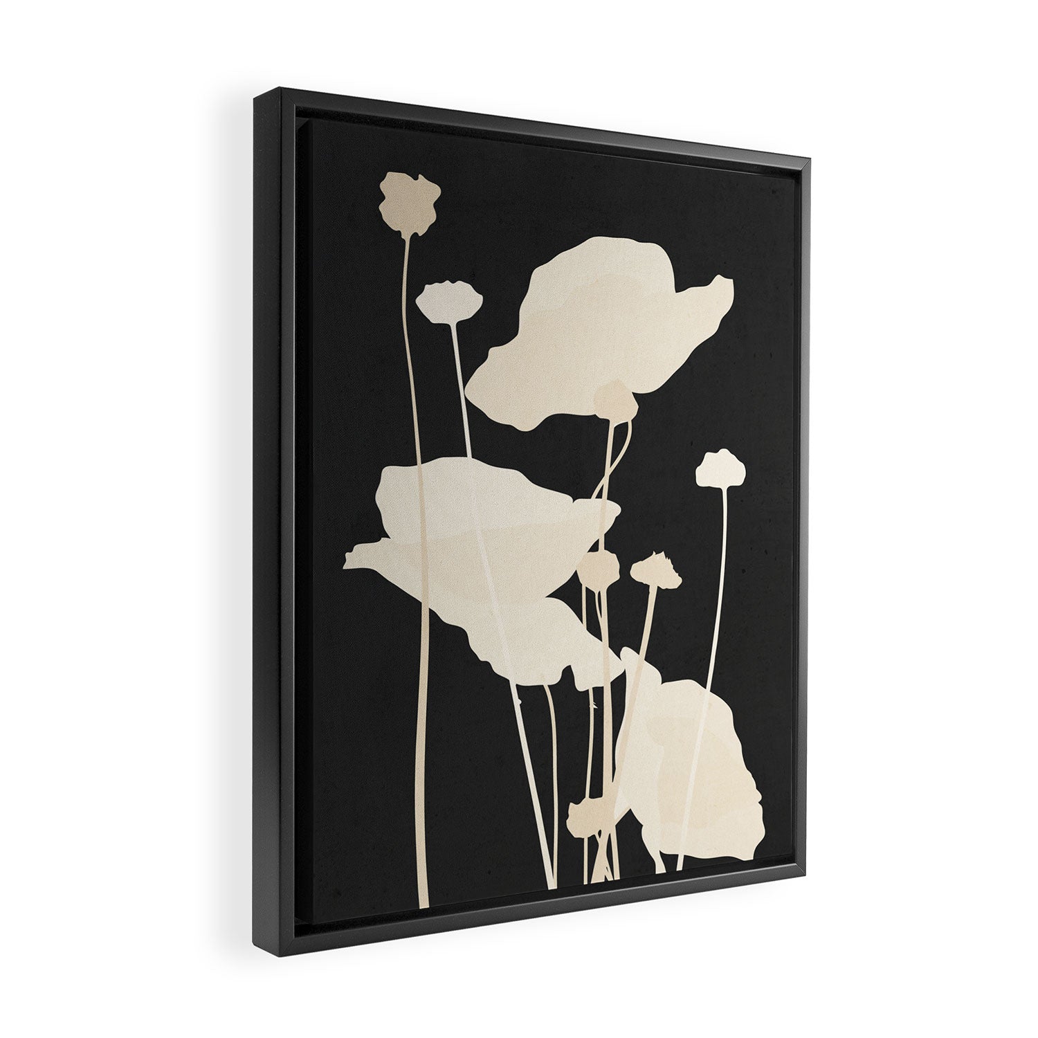Minimal Abstract Poppy Flower 5 Framed Canvas Print Gallery Image 2