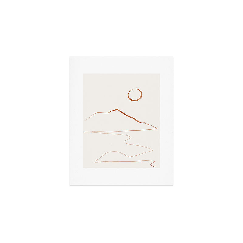 Minimal Line Art Landscape Art Print Gallery Image 1