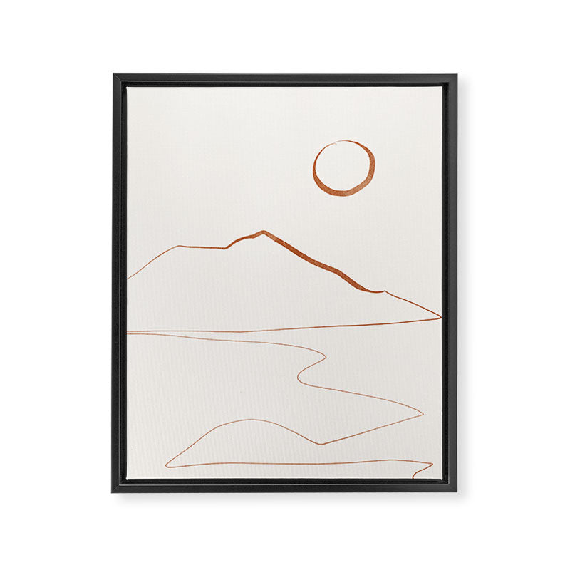 Minimal Line Art Landscape Framed Canvas Print Gallery Image 6