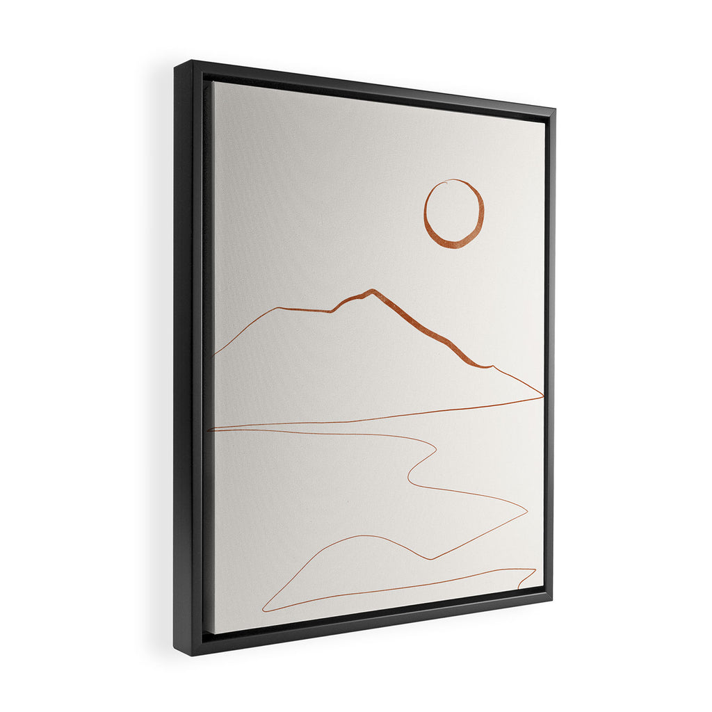 Minimal Line Art Landscape Framed Canvas Print Gallery Image 2