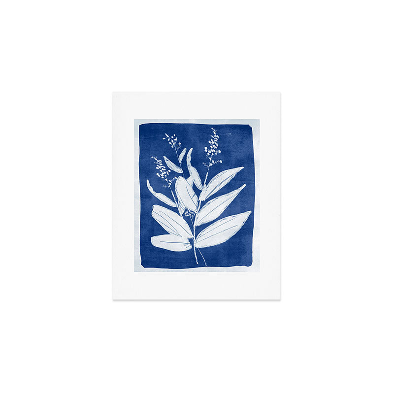 minimal plant 24/Blue Art Print Gallery Image 1