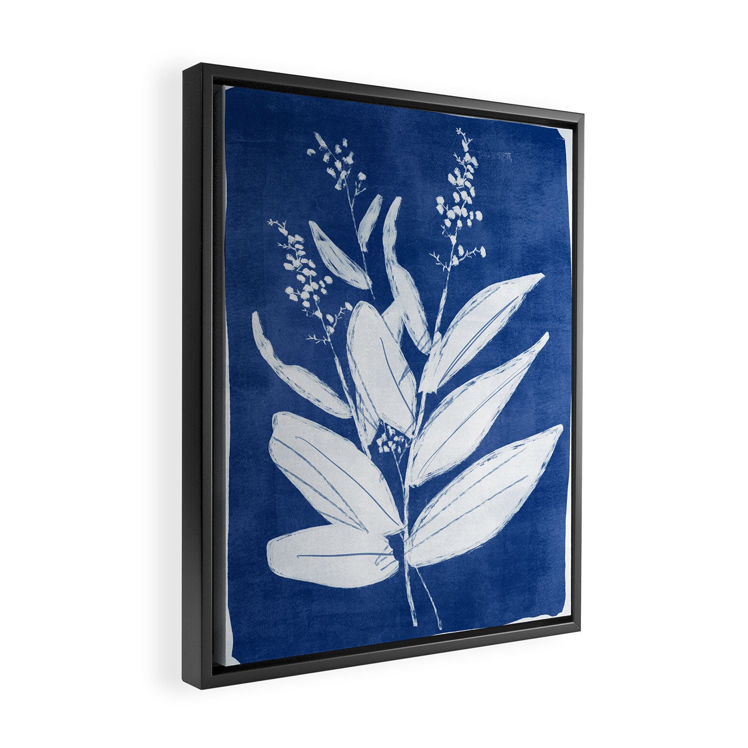 minimal plant 24/Blue Framed Canvas Print Gallery Image 2