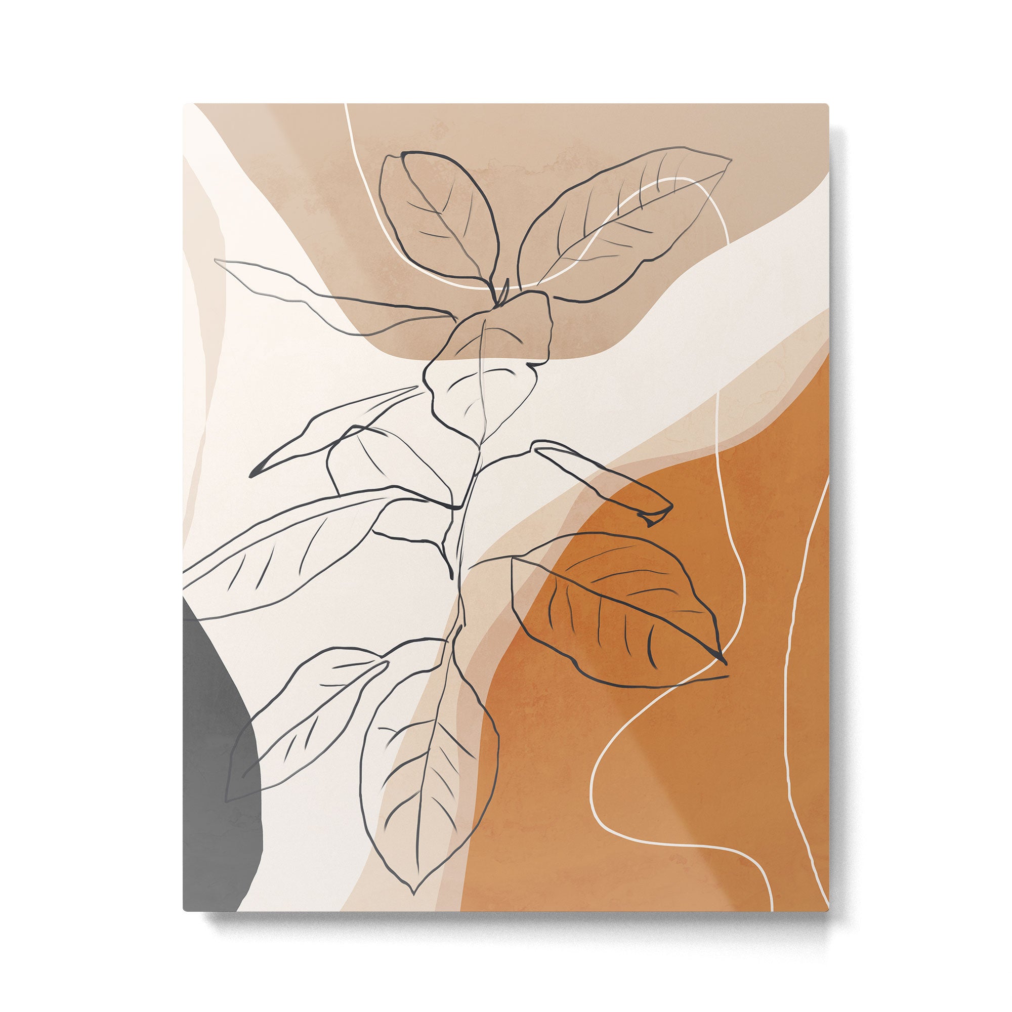 Minimal Plant Abstract Art Metal Print Gallery Image 4