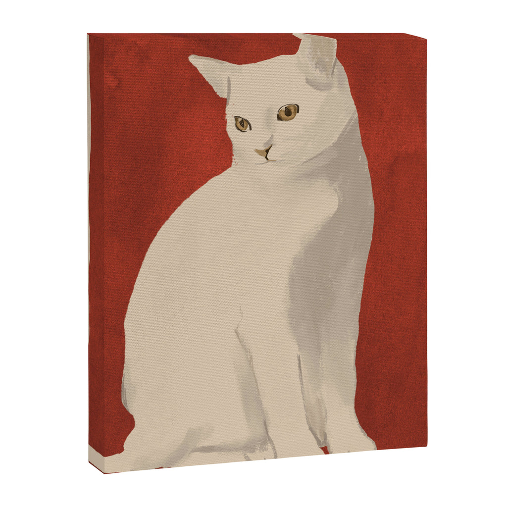 Minimal White Cat 3 Canvas Print Gallery Image 6