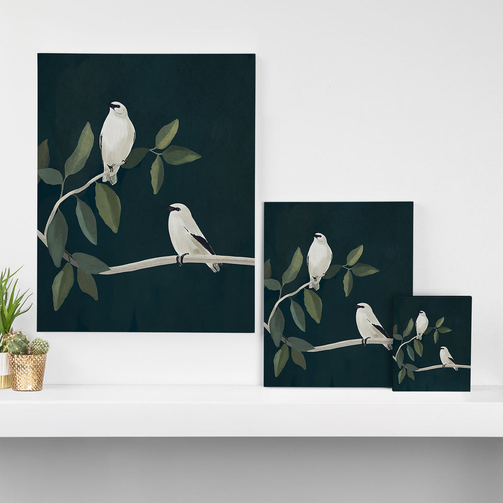 Minimalist Birds On Branch 2 Canvas Print Gallery Image 3