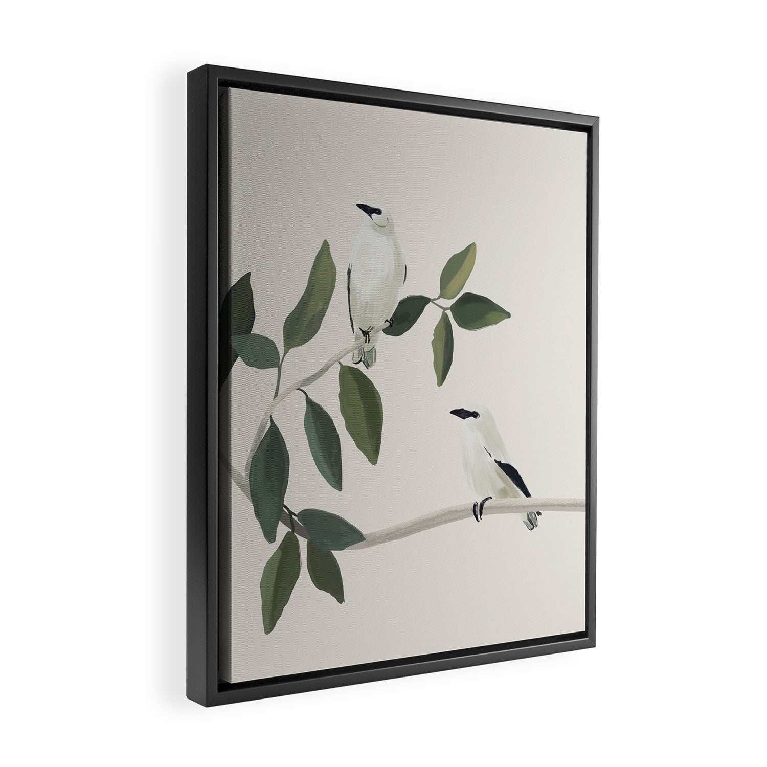 Minimalist Birds On Branch 3 Framed Canvas Print Gallery Image 2