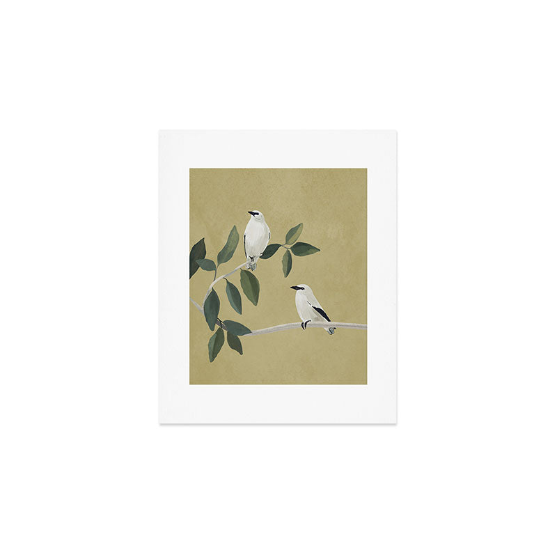 Minimalist Birds On Branch Art Print Gallery Image 1